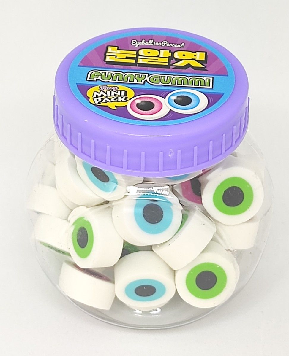 韓国グミ消しゴム5種類セット　地球グミ　アヒルグミ　いちごグミ　目玉グミ　哺乳瓶グミ