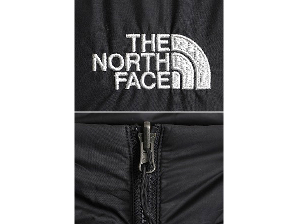 ノースフェイス 中綿 ナイロン ジャケット メンズ XL / 古着 The North Face フルジップ ブルゾン アウトドア ハイネック 大きいサイズ 黒_画像4
