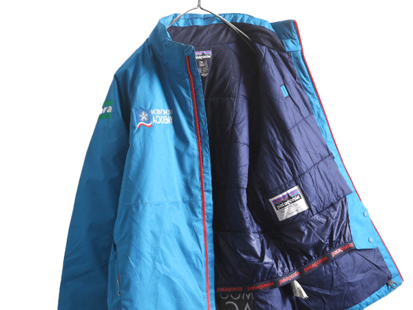 18年製 パタゴニア 中綿 ナイロン ジャケット ボーイズ XXL メンズ M 程/ PATAGONIA アウトドア ブルゾン ハイネック フルジップ マンパ 青_画像8