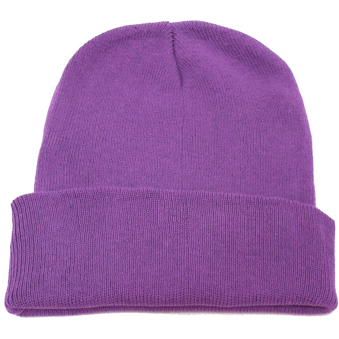 ニットキャップ コットン ニット帽 パープル 紫 ビーニー 春夏 綿 ぴったりフィット knit-1237-15_画像1