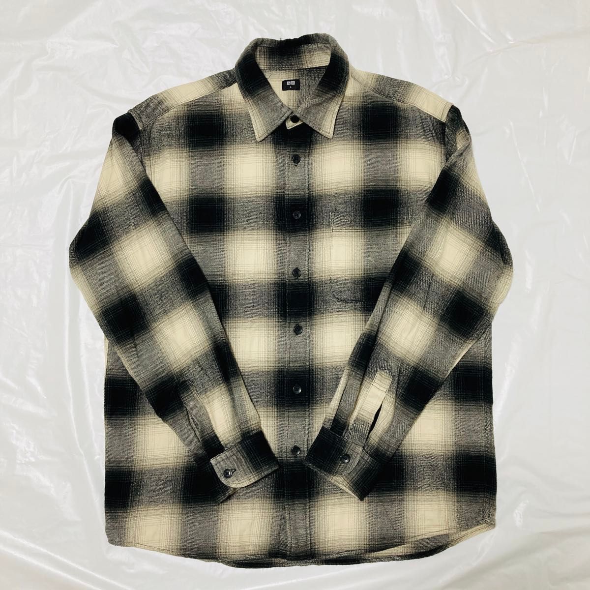 UNIQLO ユニクロ フランネルチェックシャツ オンブレチェック
