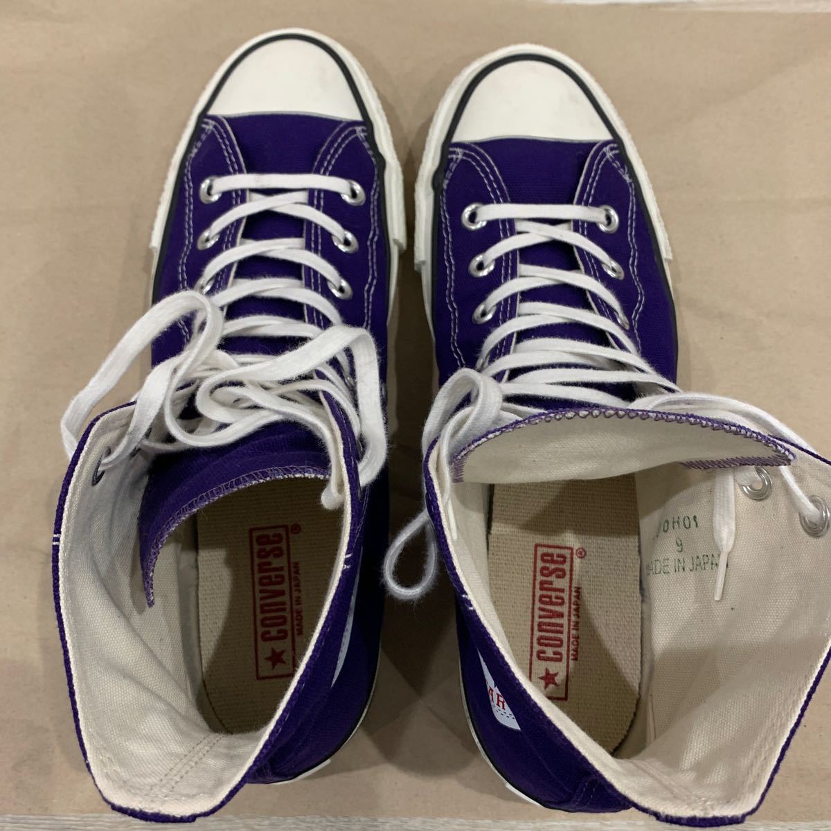 美品 日本製 オールスター JP27.5cm US9 紫 converse allstar made in japan パープル コンバース ハイカット_画像6