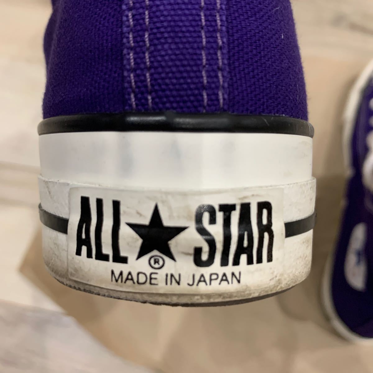 美品 日本製 オールスター JP27.5cm US9 紫 converse allstar made in japan パープル コンバース ハイカット_画像2