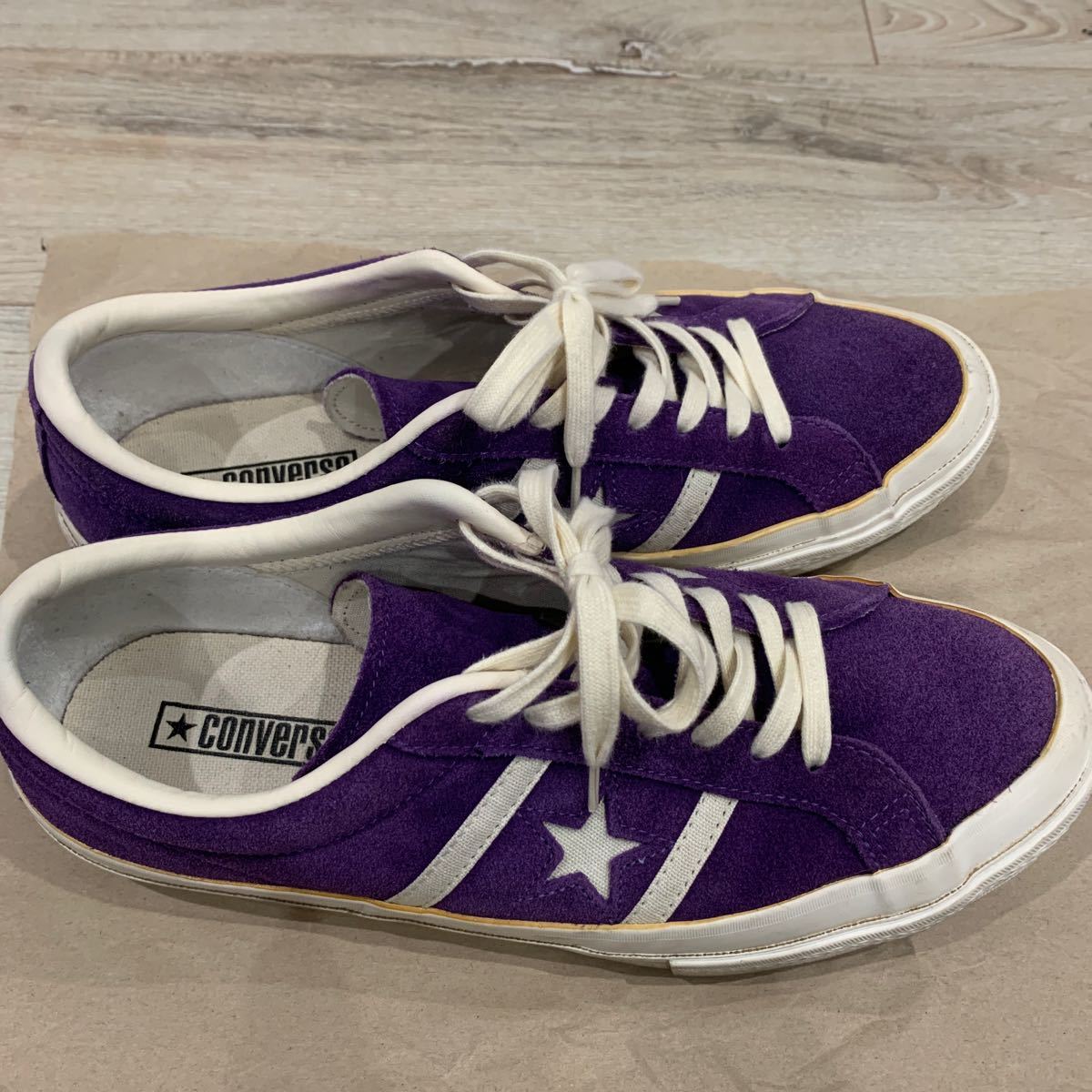 中古 Converse star & bars 27cm スターアンドバーズ ジャックスター コンバース スター&バーズ パープル スエード 紫_画像4