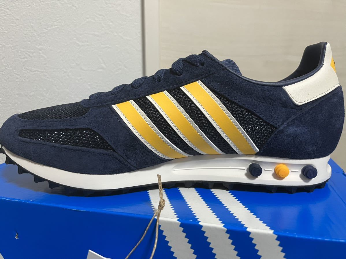 新品 日本未展開 adidas LA TRAINER S ID4663 US9 27.0cm アディダス エルエートレイナー adidas originals 紺黄 ネイビー イエロー 紺 黄_画像1