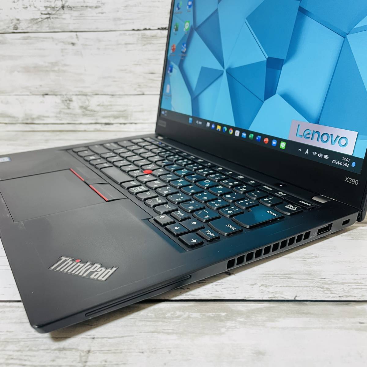 @307【バッテリー良好】 Lenovo ThinkPad X390/ Core i5-8265U/ 8GB/新品SSD NVMe512GB/ 13.3インチFHD/ Office2021インストール版_画像3