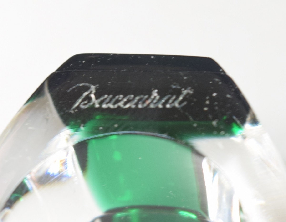 希少 Baccarat バカラ シェバリエ クリスタル リング 11号 グリーン 緑 保存袋 箱付 12.0g BACCARAT 指輪 アクセサリー RK-549N/502_画像8