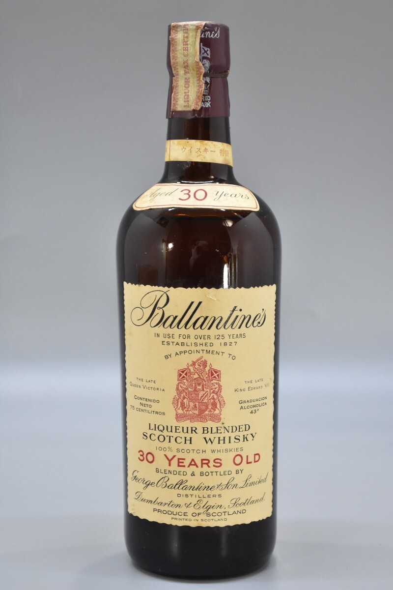 未開栓 希少 古酒 Ballantine's バランタイン 30年 赤紋章 スコッチ ウイスキー 43％ 750ml 箱付 BLENDED SCOTCH WHISKY RK-670S/120の画像2