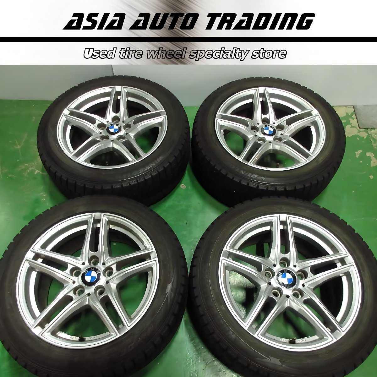 良品 BORBET XR 7.5J+35 PCD120-5穴 ダンロップ WM02 225/50R17 2019年 走行極少 スタッドレス BMW F30 F31 F32 F33 3シリーズ 4シリーズ_走行極少スタッドレス付き！