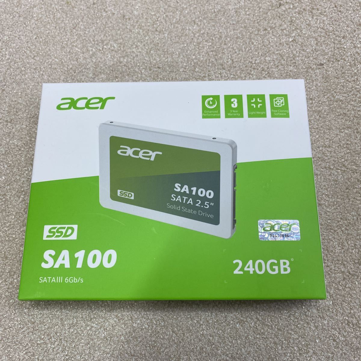 【3】大量購入歓迎 新品未使用未開封品 Acer SA100-240GB 3D NAND SATA 2.5インチSSD 最大読み取り速度560MB/s最大書き込み速度500MB/s_画像1