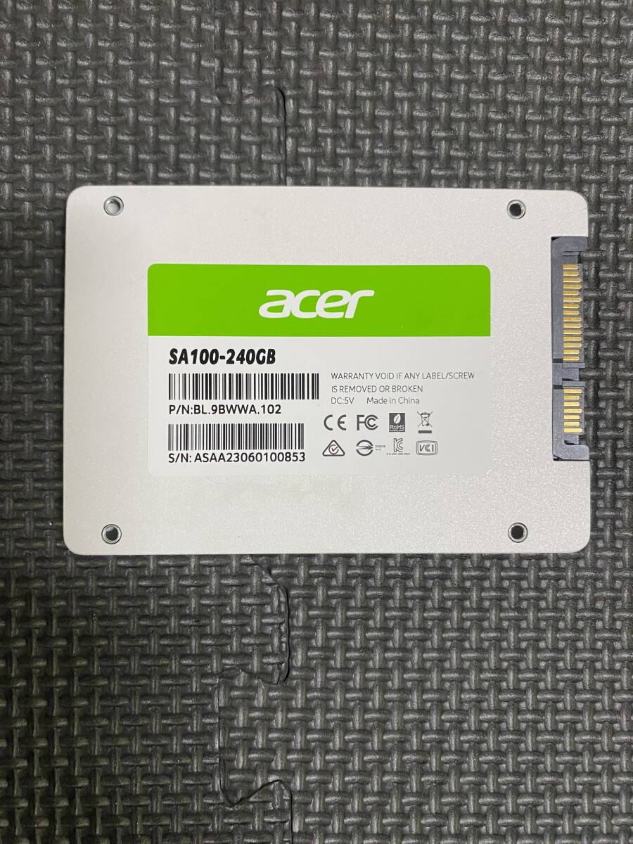 【6】開封商品 新品未使用 エイサー Acer SA100-240GB 3D NAND SATA 2.5インチSSD 最大読み取り速度560MB/s最大書き込み速度500MB/s_画像2