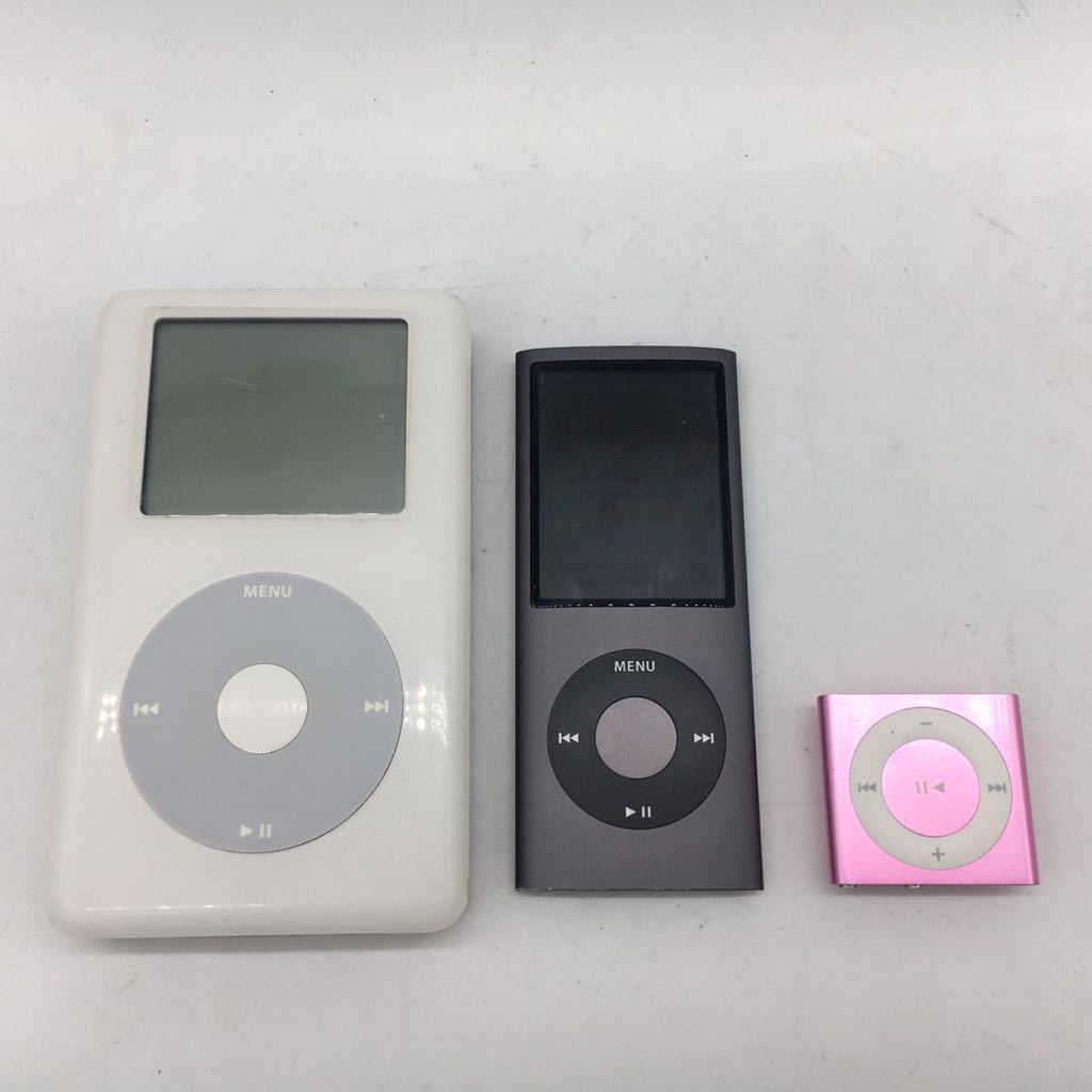 Apple iPod A1059 40GB ・A1285 8GB・ ipod shuffle 第4世代 A1373 3個セット アップル アイポッド 動作未確認 現状品_画像1