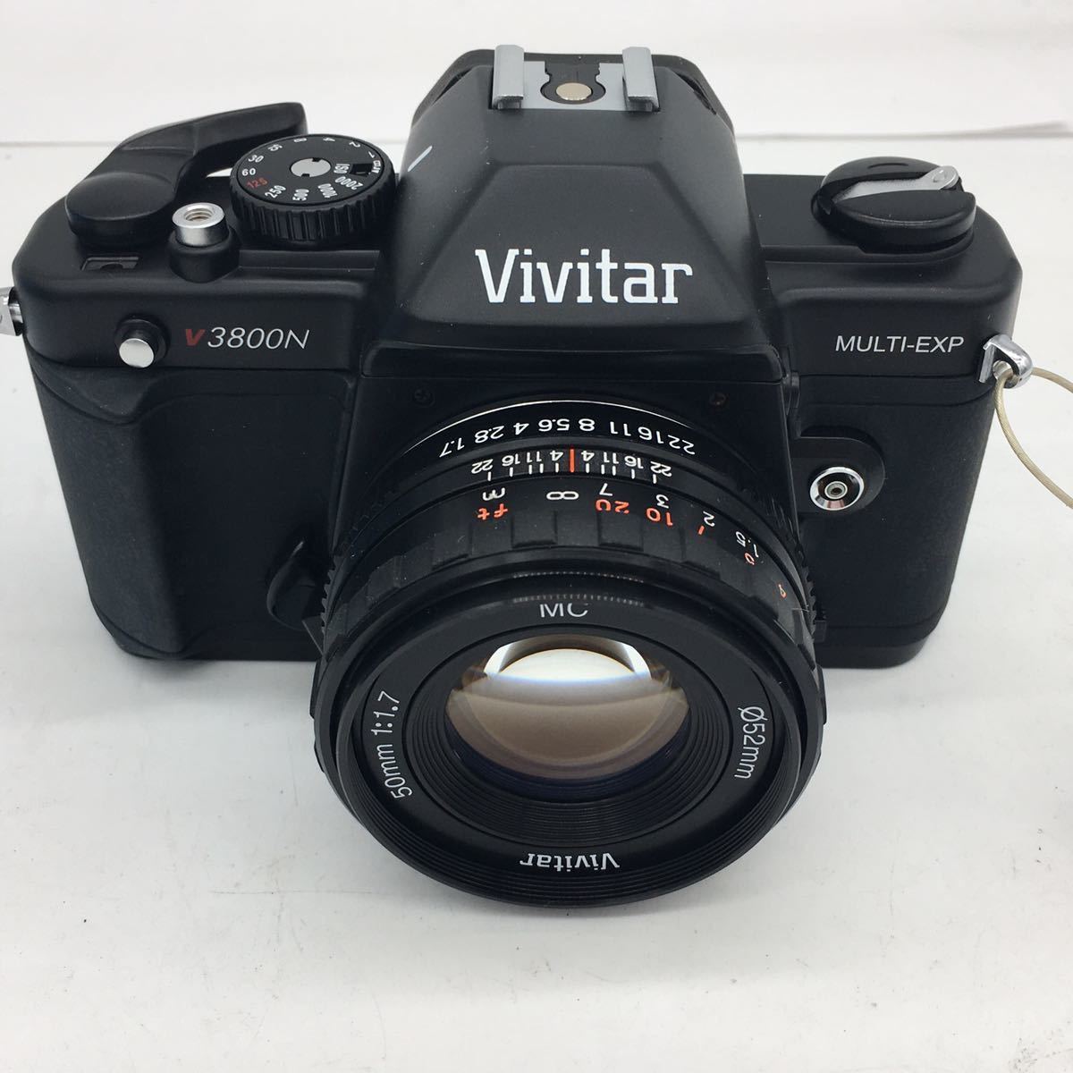 未使用品？Vivitar v3800N + 50㎜ F1.7 MC レンズキット ビビター フィルム カメラ マニュアル・専用ケース・元箱付属 動作未確認 現状品_画像3