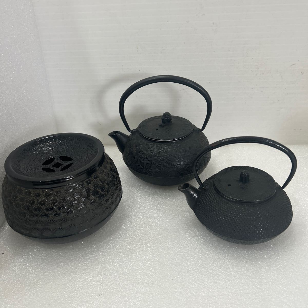 QW3435 鉄器 茶殻入れ 茶こぼし 網模様 金属工芸 工芸品 コレクション アンティーク レトロ まとめ売り 0202_画像1