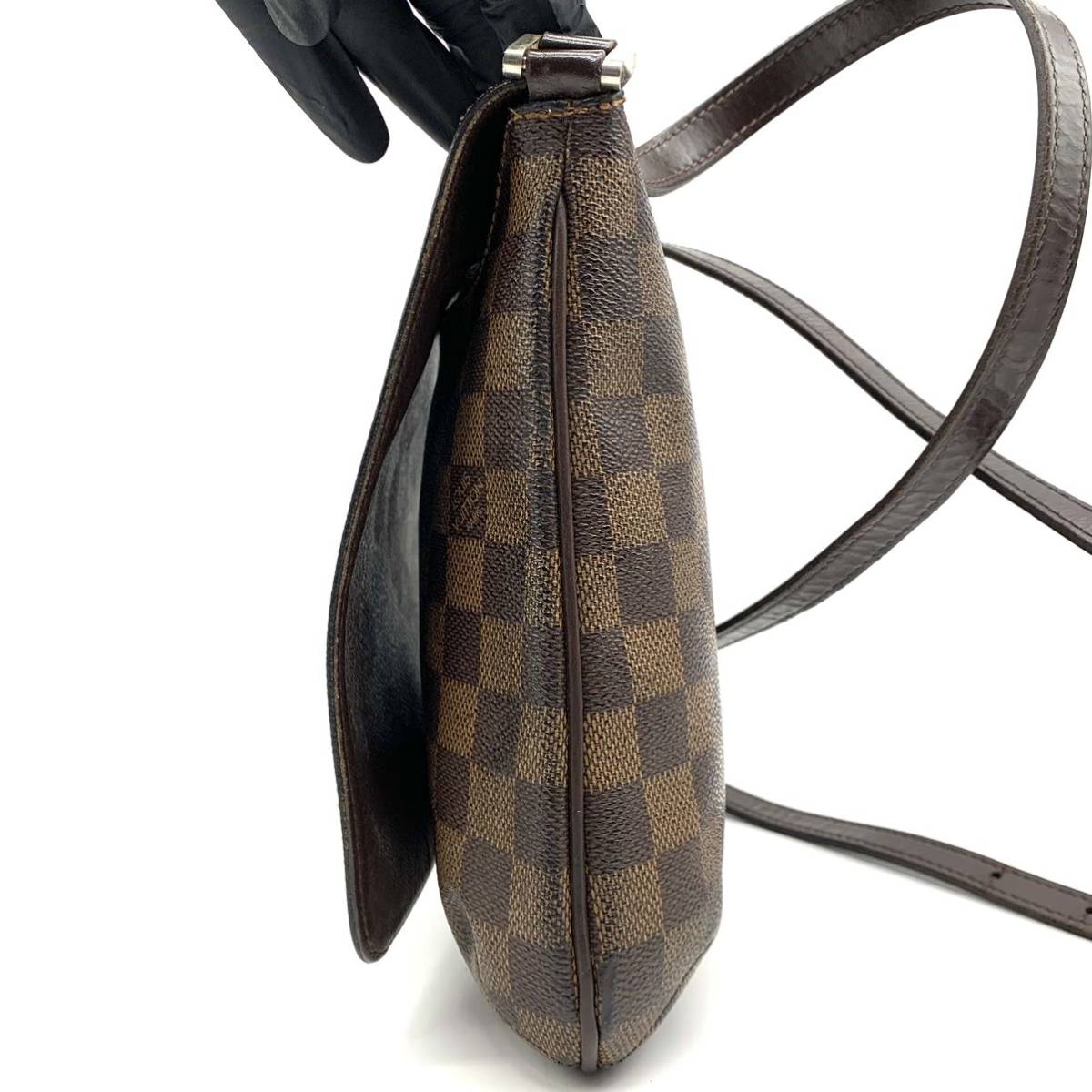 1円●高級品●LOUIS VUITTON ルイヴィトン ダミエエベヌ ミュゼット サルサロング N51300 ショルダーバッグ 茶 レディース メンズ 男女兼用_画像5