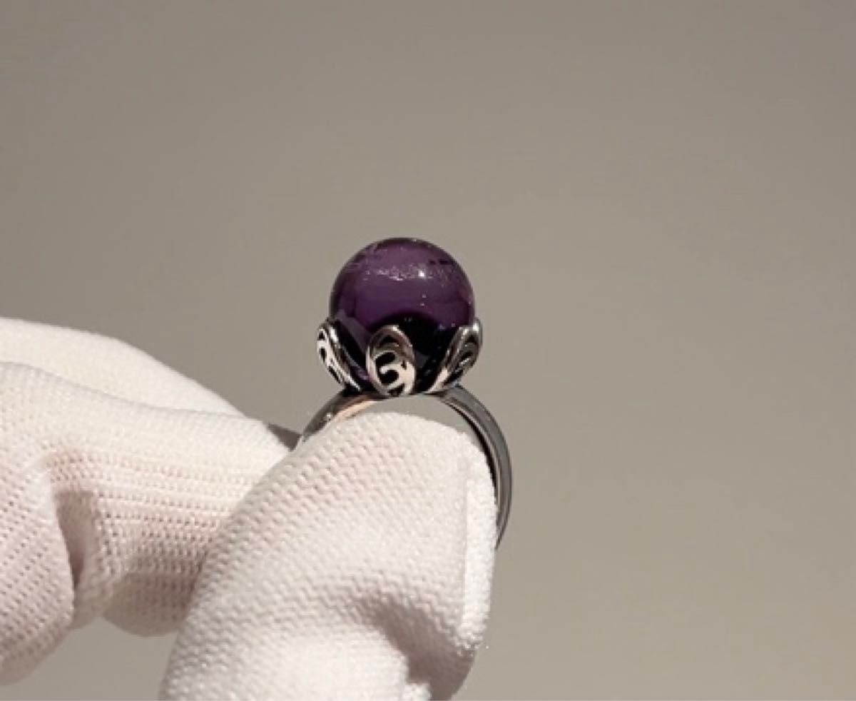 新品★ アメジストスーパーセブンリング★ シルバー925◎透明度◎天然石 パワーストーン 指輪 フリーサイズ