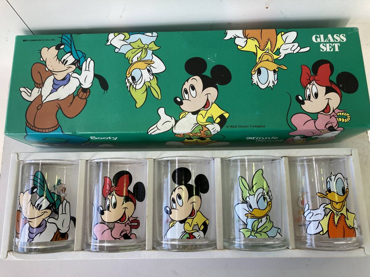 Disney Characters ミニグラスセット 5客/K.ONISHI.M.D.ミッキー ミニー グーフィー ドナルド デイジー☆未使用の画像8