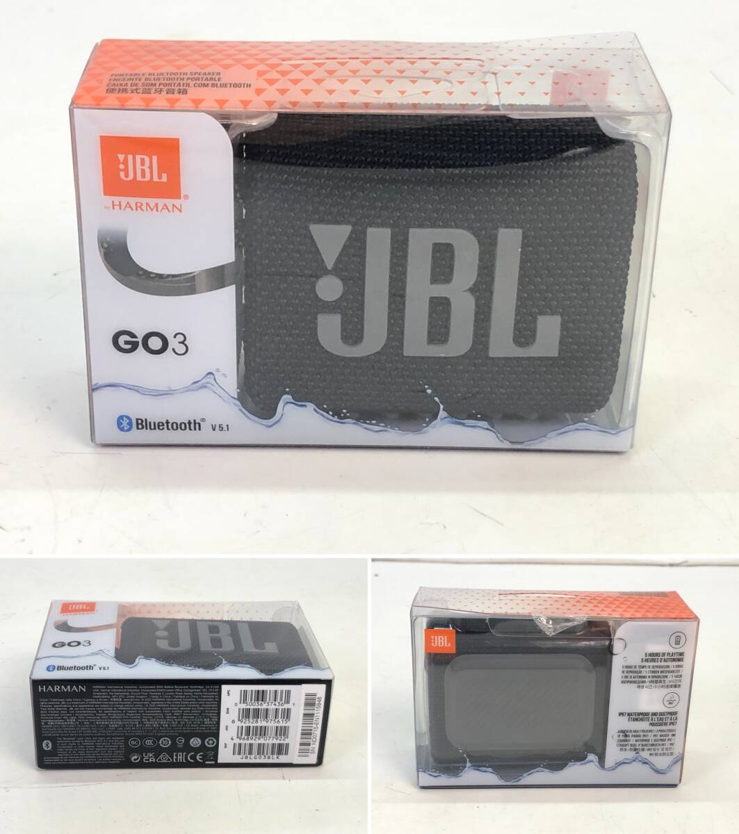 【7789】JBL Go 3 ポータブル ウォータープルーフ スピーカー ブラック Bluetooth ワイヤレス 動作確認済み 中古品　_画像10