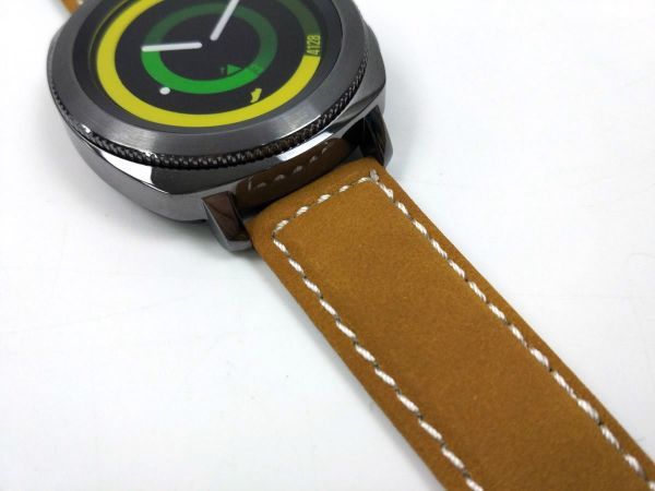ミリタリー腕時計ベルト 本革レザー ウォッチバンド ステンレスバックル バネ棒付属 20mm ライトブラウン_画像5