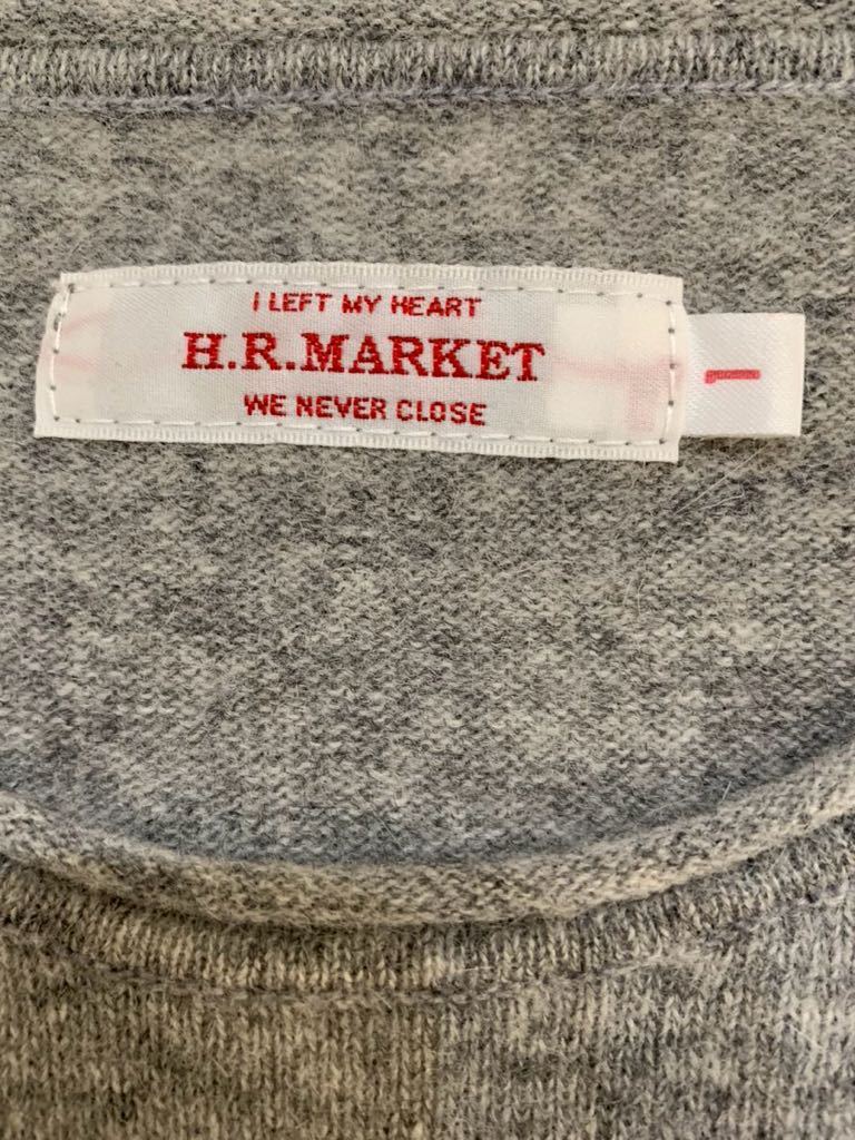 ハリウッドランチマーケット　アンゴラ混ウール　ロールネックセーター H刺繍　Sサイズ　グレー_画像2