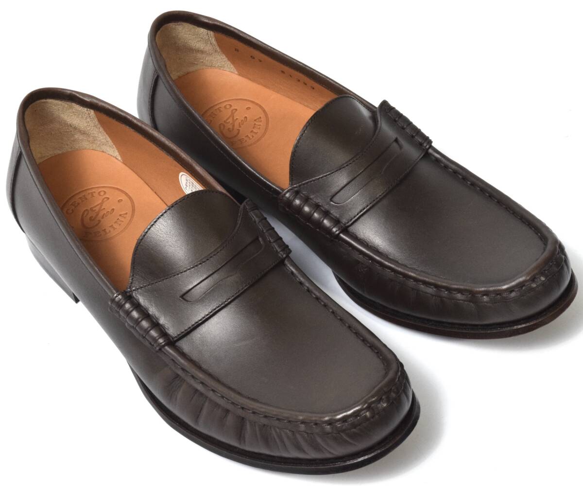  unused Cento Felina changer to Ferrie na leather Loafer 6 (24) dark brown 51383