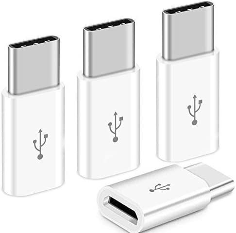 白 4個セット Micro USB → Type C 変換 アダプター 充電 コネクター 端子 Android Xperia スマホ アンドロイド エクスペリア 下駄_画像1