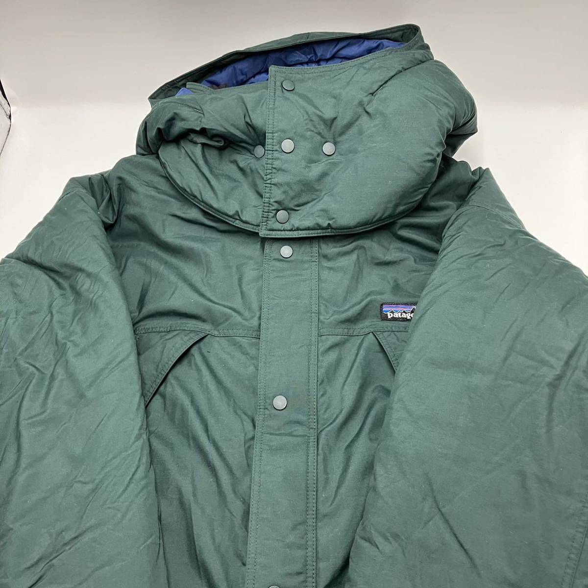 【XL】90's Patagonia batting jacket coat green 90年代 パタゴニア 中綿 フード コート タイ製 グリーン F308_画像3
