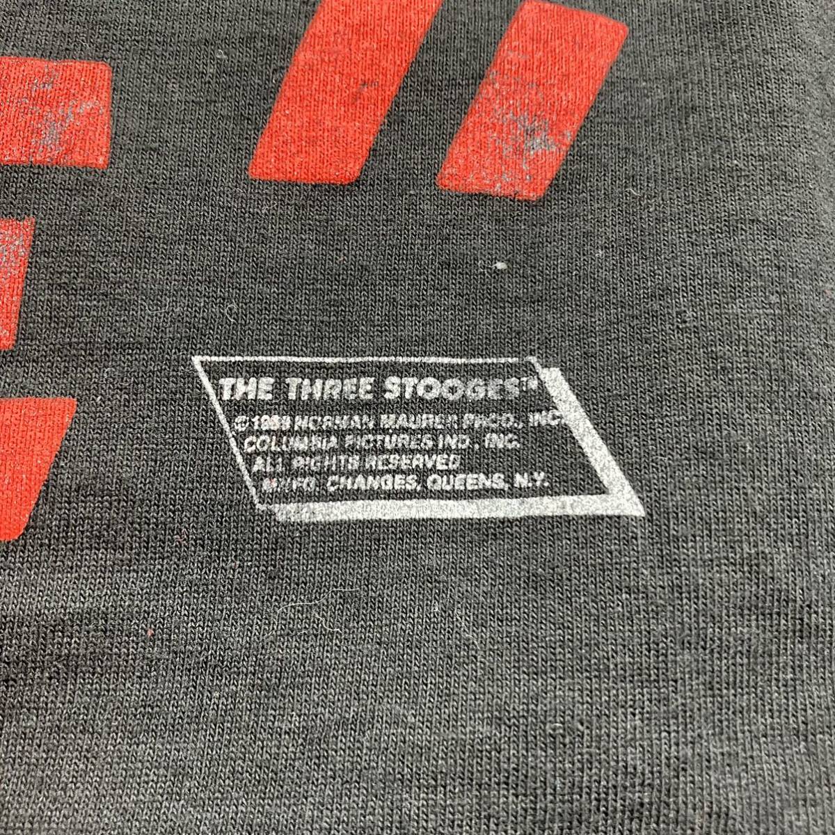 【M】90's VINTAGE THE THREE STOOGES print Tee black 90年代 ビンテージ スリーストゥージズ 三ばか大将 プリント Tシャツ ブラック F354_画像4