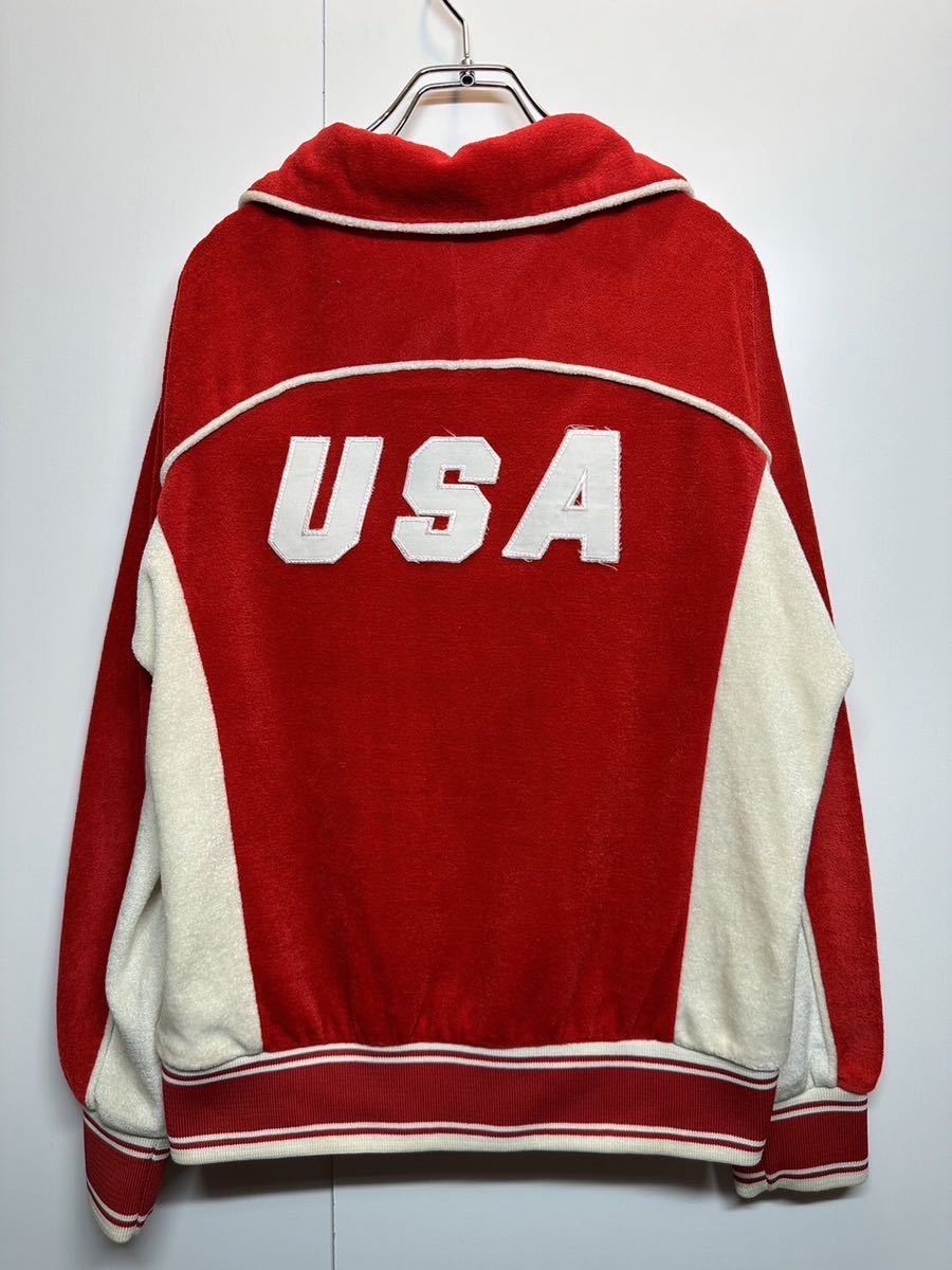 【L】80's VINTAGE Levi's velours track jacket LA Olympic 80年代 ビンテージ リーバイス ベロア ジャージ ロス オリンピック F294_画像2