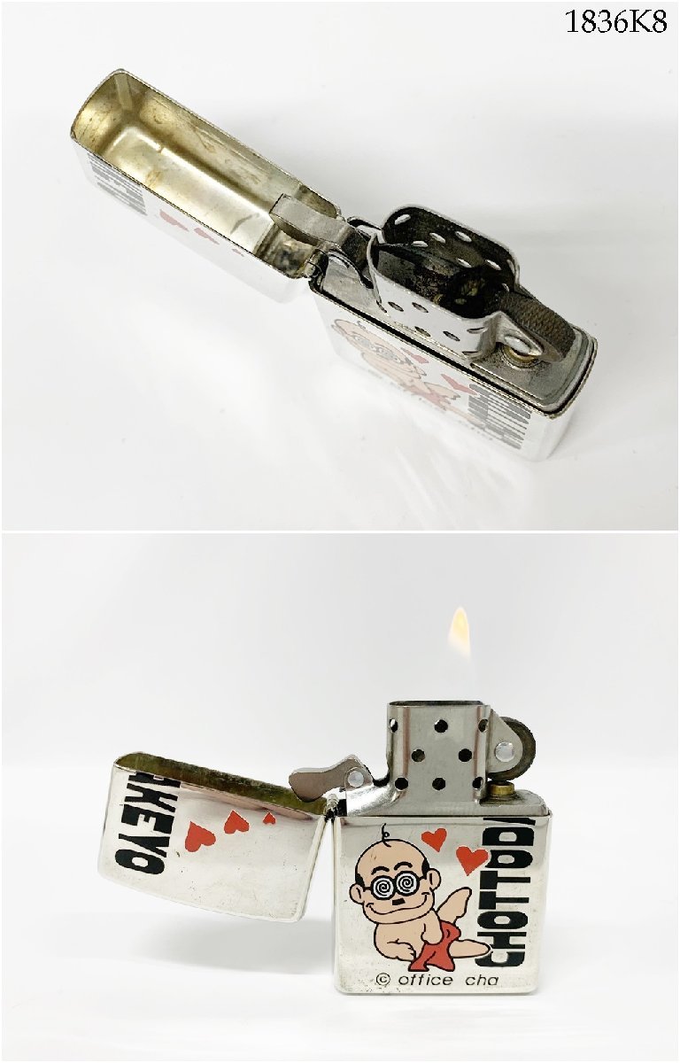 ★着火OK◎ ZIPPO ジッポー 加藤茶 加トちゃん CHOTTODAKEYO 1998年製 オイルライター シルバー 喫煙具 1836K8-20_画像5