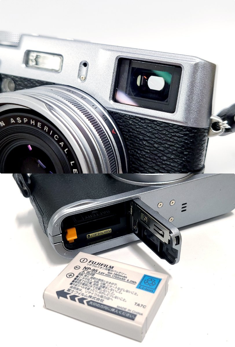 ★通電OK◎ FUJIFILM FinePix X100 SUPER EBC 23mm 1:2 富士フィルム コンパクト デジタルカメラ 充電器 BC-65N フード 説明書付 8570M15._画像7