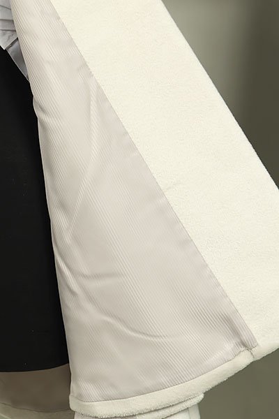【和遊館】KOH055 アンゴラ60％高級二重トンビケープコート シルバーホワイト色の画像5