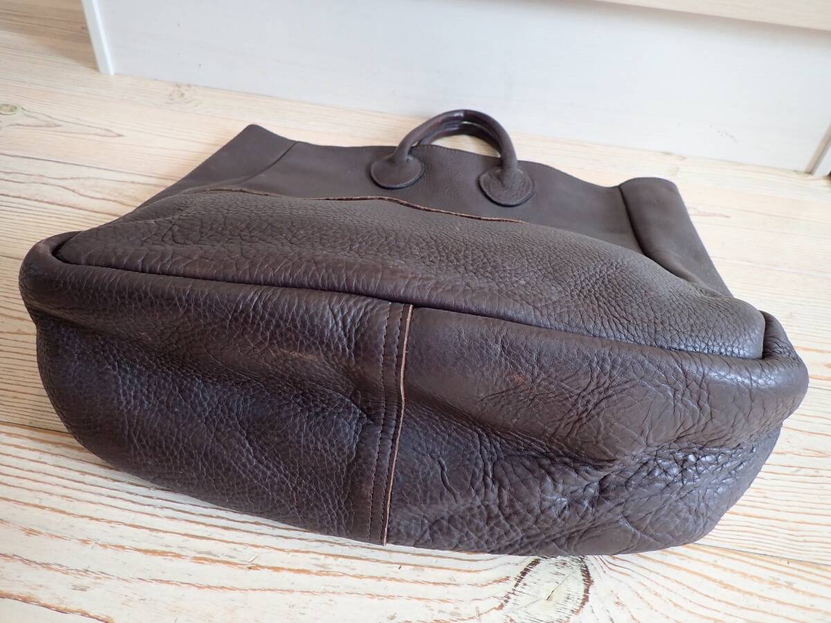 [BEAMS TOKYO]U*S*A made cow leather type pushed . leather tote bag / Vintage large size size *.. shop 