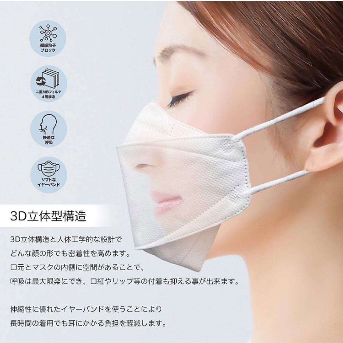 KF94マスク 10枚入 4セット個別包装 使い捨て 不織布マスク 立体構造 呼吸しやすい飛沫防止 黄砂 粉塵 花粉 男女兼用