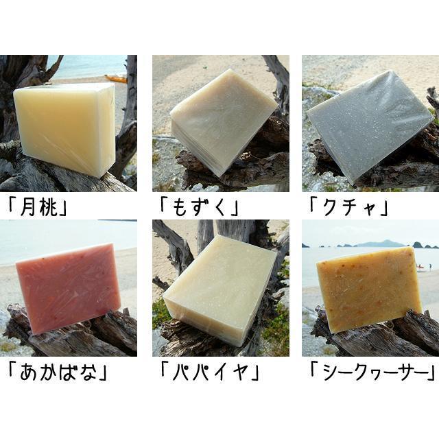 《島石けん》沖縄産手作り石鹸「１８個詰め放題セット」┃月桃、あかばな、クチャ、もずく、パパイヤ、シークヮーサーの中から選べます_画像3