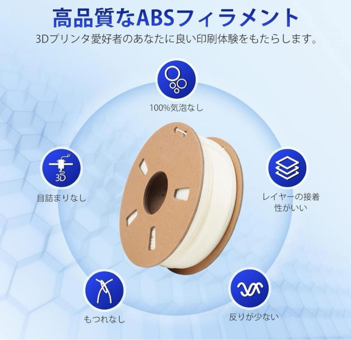 3Dプリンターフィラメント 白　ホワイト　造形材料　工作　制作　1.75mm