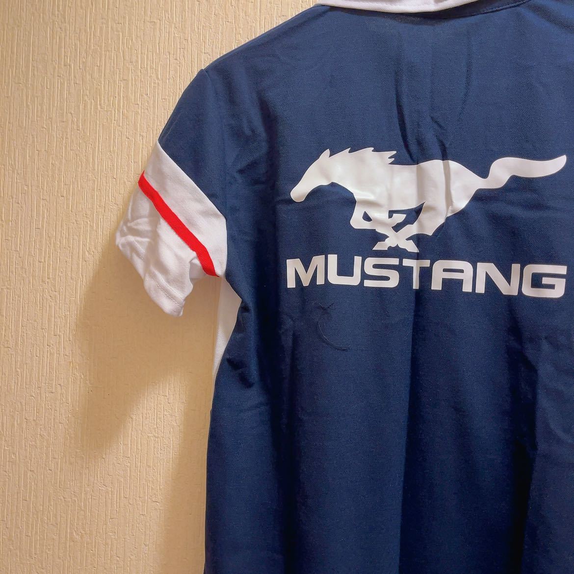 新品★ボーダー柄★MUSTANG★半袖ポロシャツ★ゴルフウェア★ユニセックス★Lの画像6