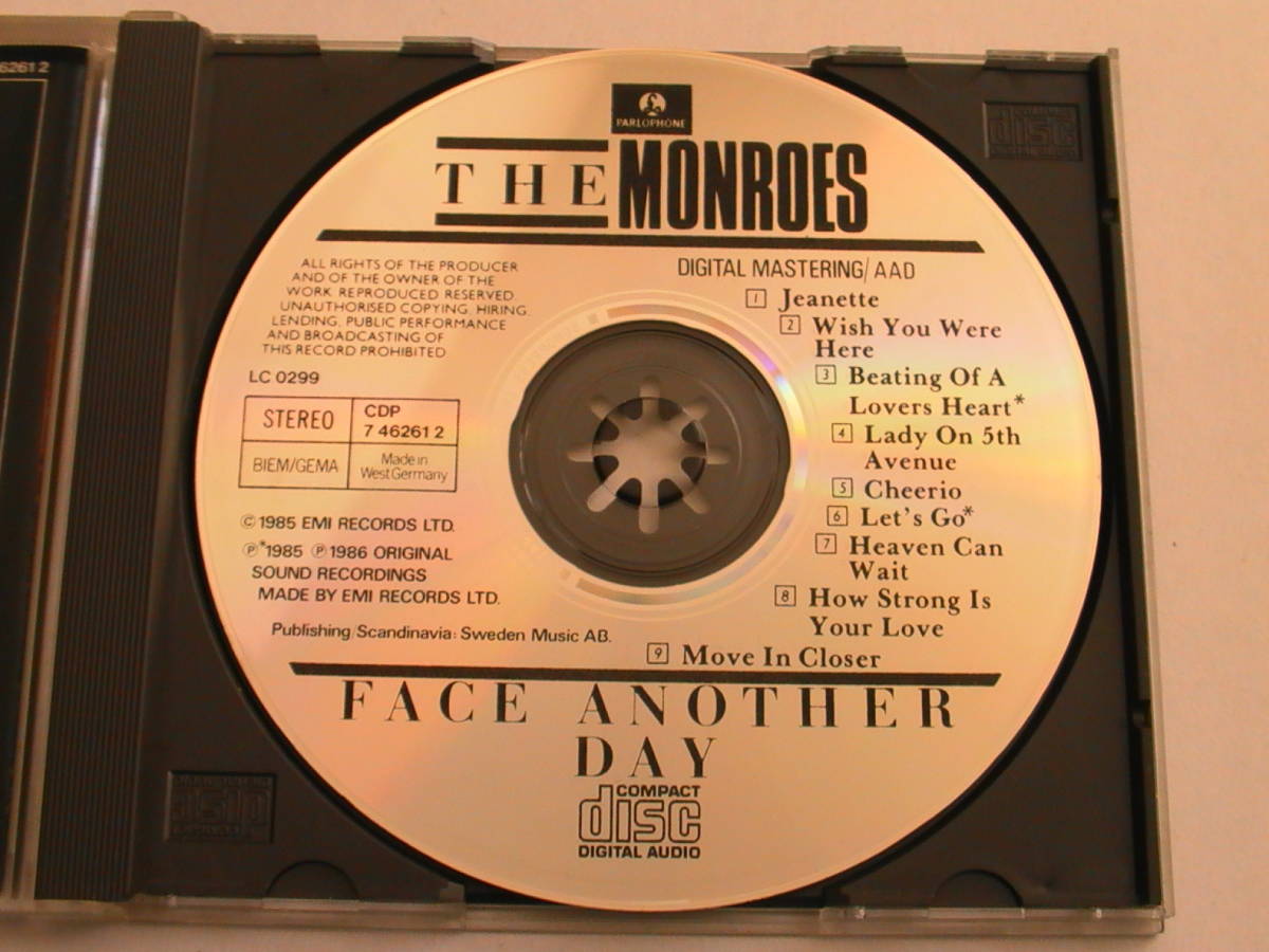 SONOPRESS【W.Germany盤】THE MONROES / FACE ANOTHER DAY SONOPRESS CDP 7-46261-2/B-4414の画像3