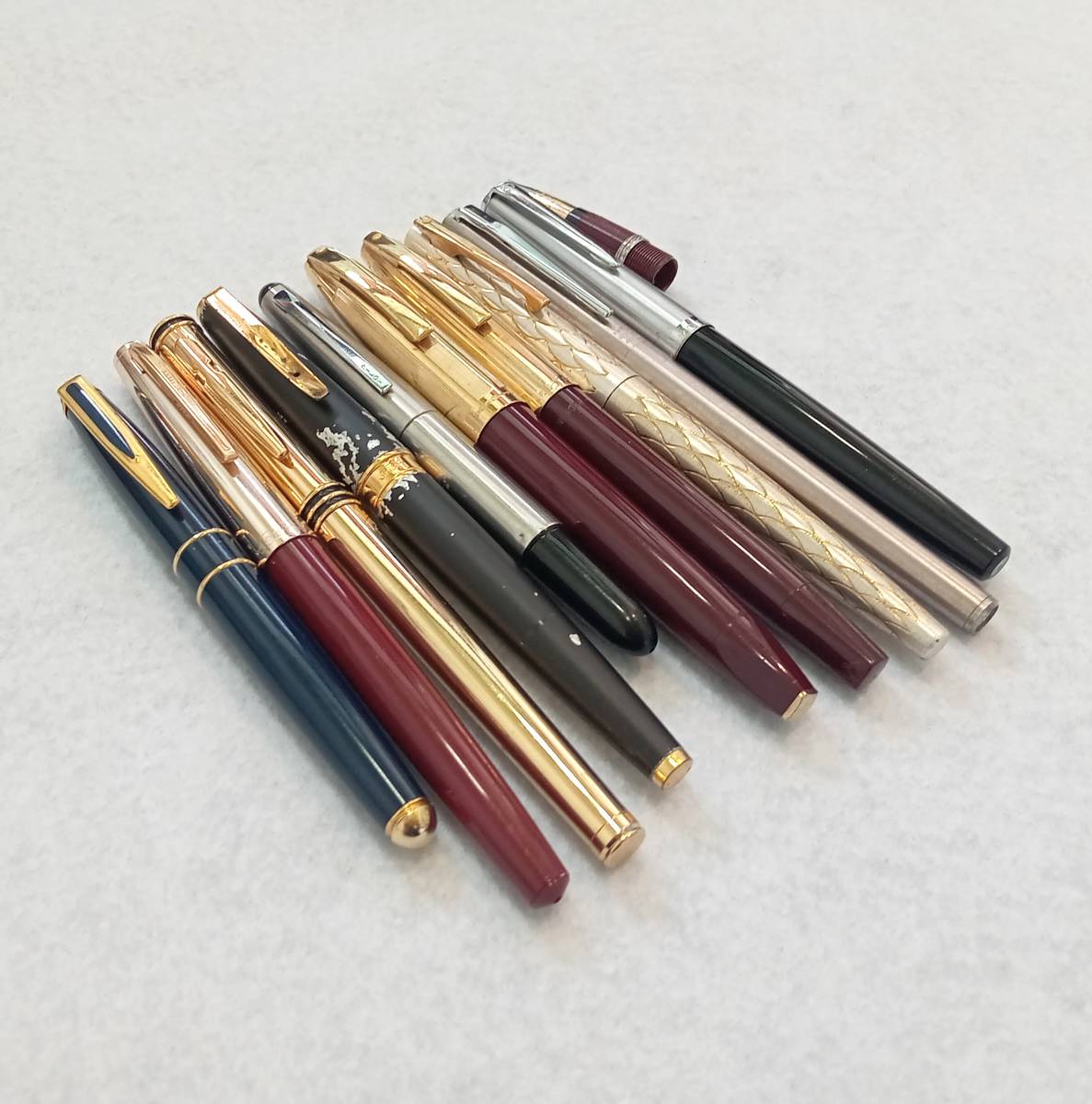 #600【万年筆ジャンク/Montblanc/SHEAFFER/現状品】ブランドいろいろ 11点セット ペン先18K14Kいろいろ ヴィンテージ ジャンク 中古品_画像2