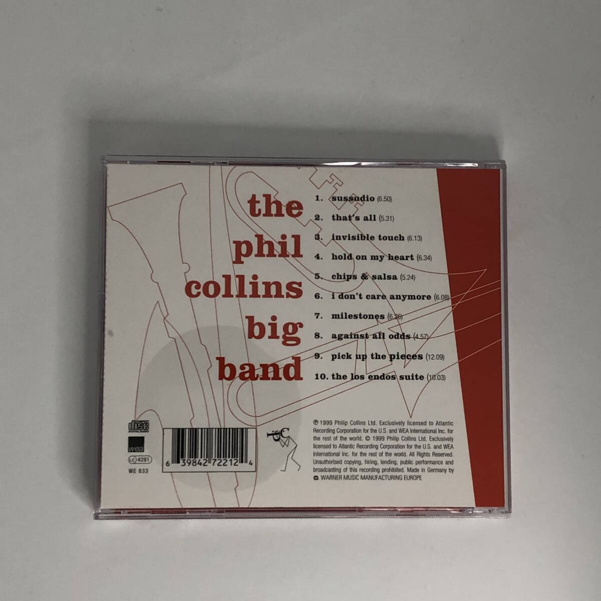 EU盤 中古CD The Phil Collins Big Band A Hot Night In Paris フィル・コリンズ・ビッグ・バンド WEA 1999 個人所有 B_画像4
