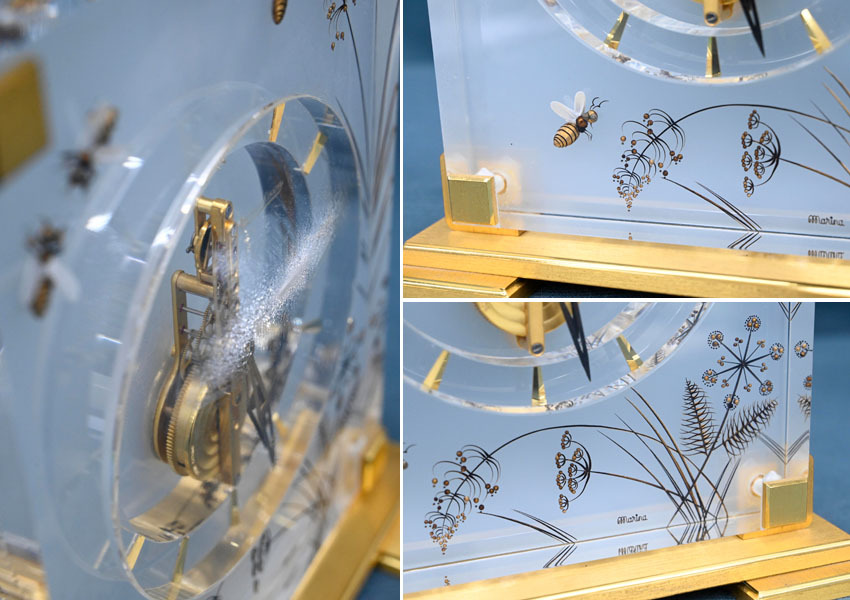 IM32 ジャガールクルト JAEGER-LECOULTRE marina マリーナ 手巻き 置時計 置き時計 蜂 ゴールド 元箱付の画像6