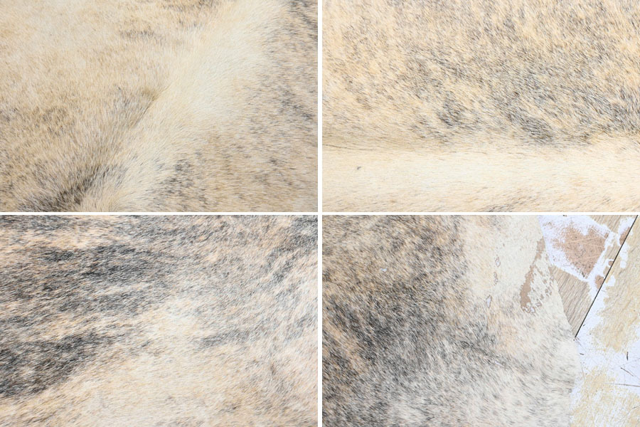 KN09 美品 大判 牛革 毛皮 敷物 カーペット カウラグ 毛革 絨毯 マット 幅225×187cm_画像3