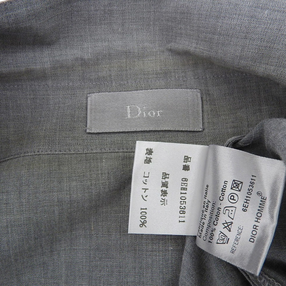 DIOR HOMME Dior Homme by Hedi Slimane Eddie period mods/ska period pocket shirt tops men's cotton gray 38 2006SS archive 