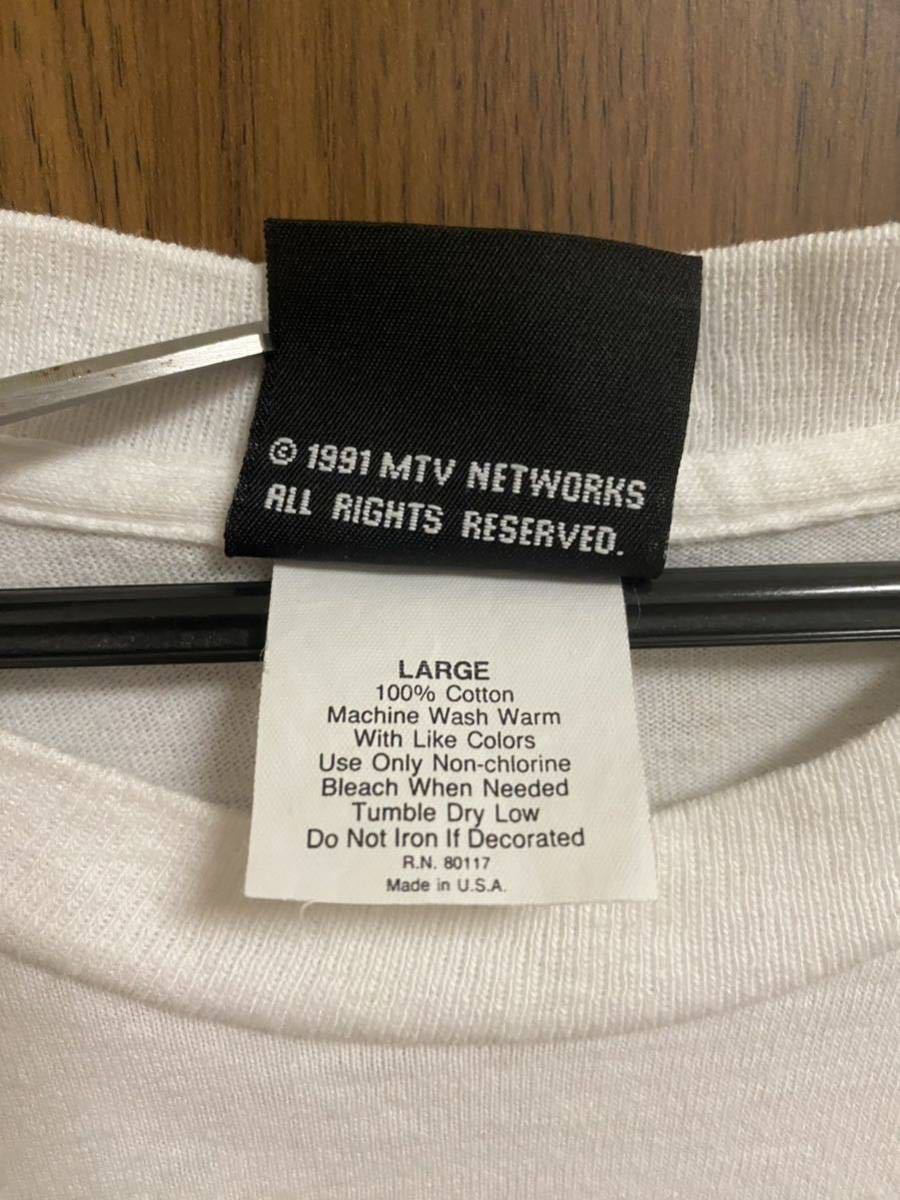 レア 90s MTV ビンテージ Tシャツ L USA製 企業 アート vintage BEAVIS AND BUTT-HEAD Headbangers Ball バンドTシャツ apple microsoft_画像6