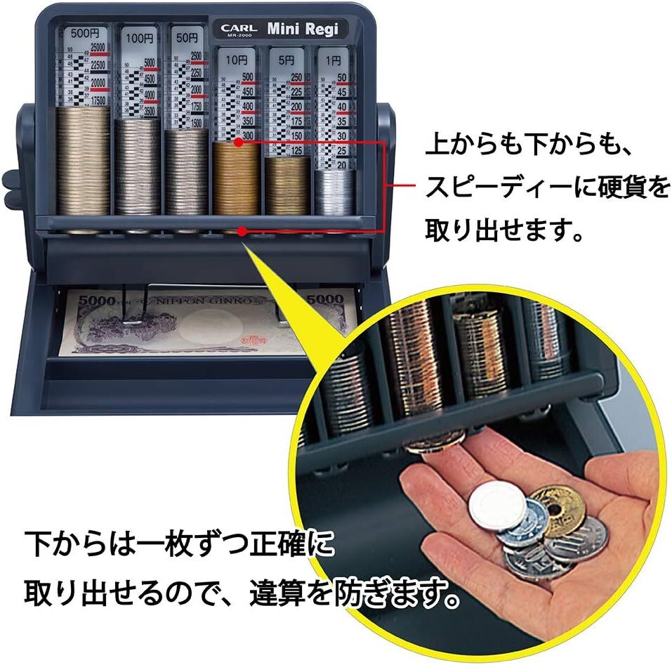 カール事務器 ミニレジ 簡易レジスター コインカウンター 硬貨収納箱 MR-2000の画像3