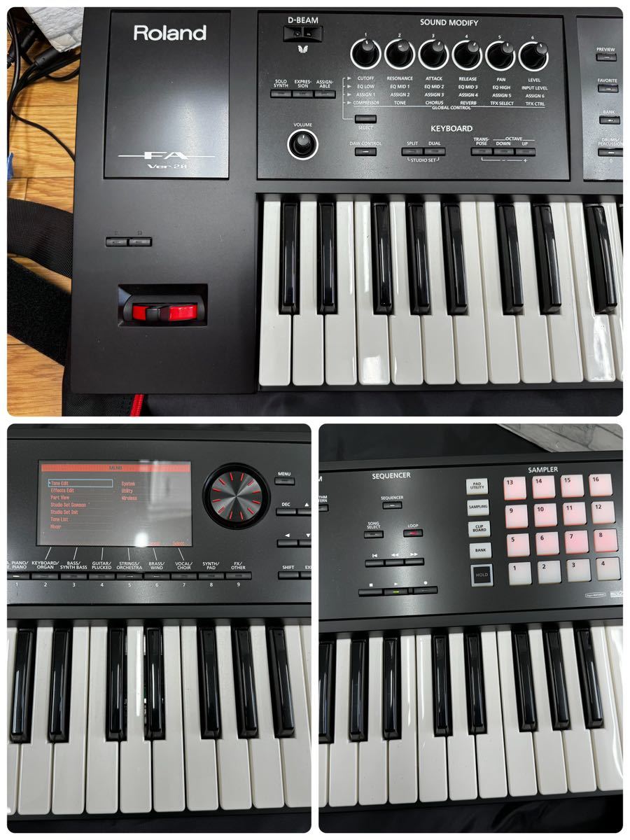 【41458.0220KA】◆中古品◆　通電確認済　ローランド/Roland 　FA-06　Ver2.0　キーボード　シンセサイザー　ソフトケース付き_画像4