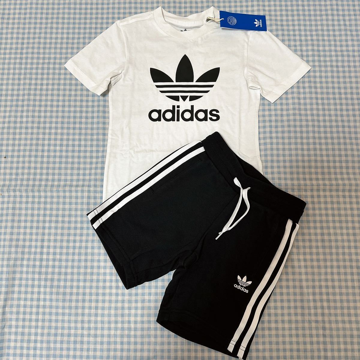  новый товар обычная цена 6270 иен Adidas Originals to зеркальный . il короткий рукав футболка шорты комплект 110 adidas хлопок 100% HK2968