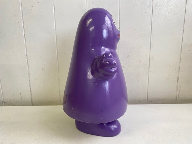 レア ! 80s ビンテージ マクドナルド グリマス コインバンク 貯金箱 陶器 フタ有り / McDonald's GRIMACE coin bank 1985 / 管理V13_画像7