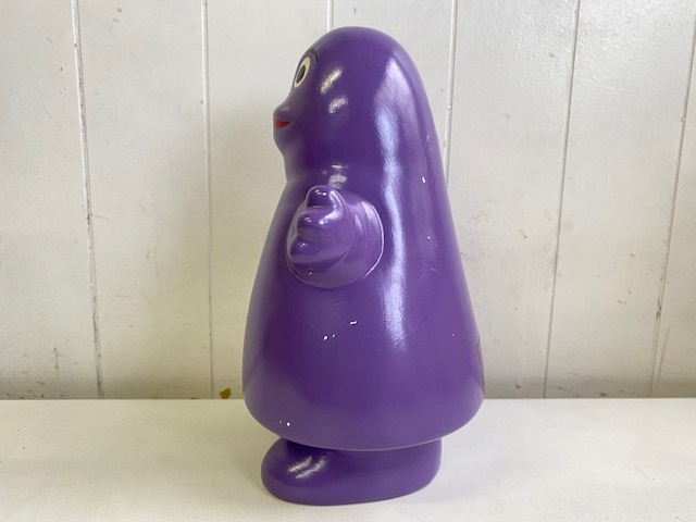 レア ! 80s ビンテージ マクドナルド グリマス コインバンク 貯金箱 陶器 フタ有り / McDonald's GRIMACE coin bank 1985 / 管理V13_画像4