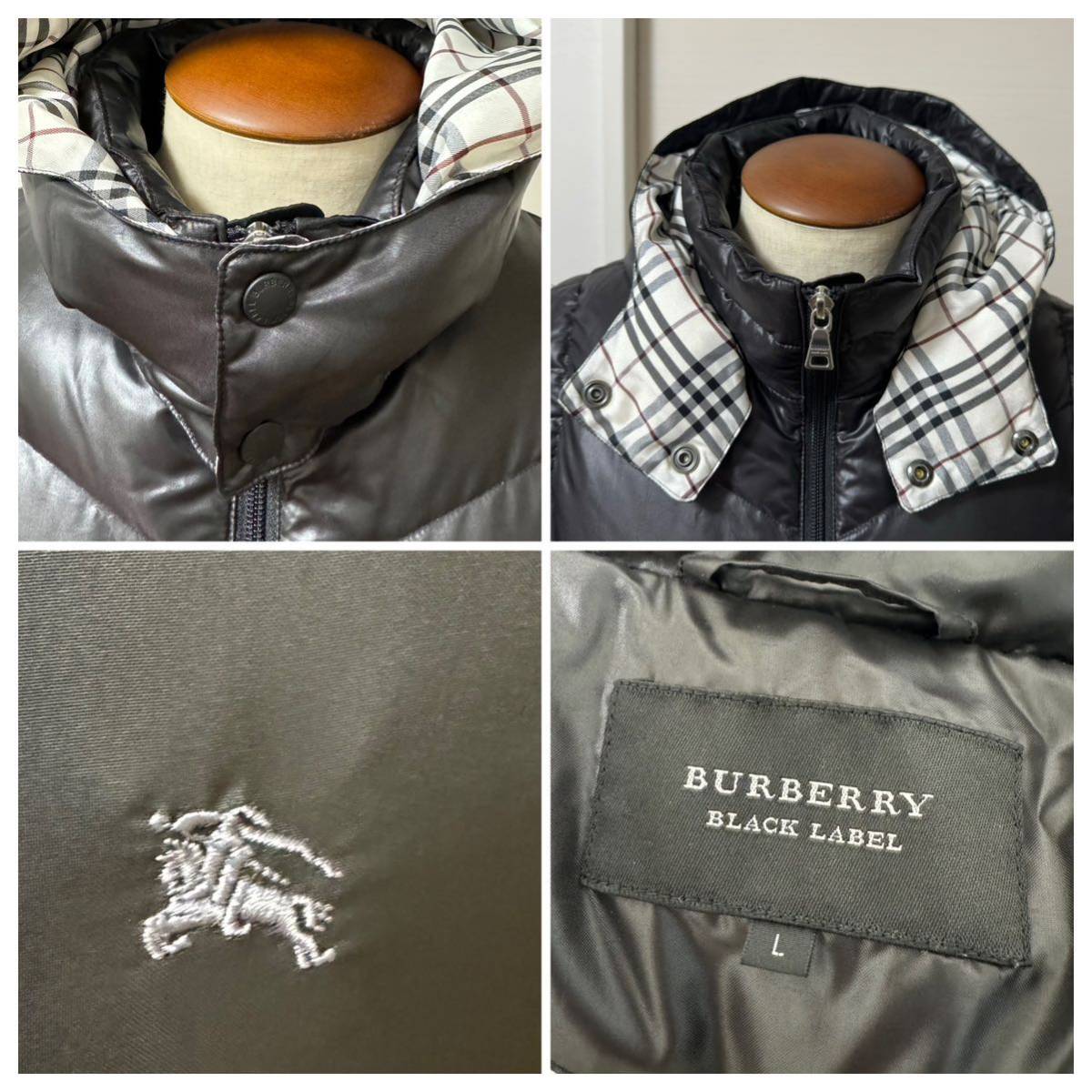 【レア品】【新品同様】サイズL バーバリーブラックレーベル BURBERRY BLACK LABEL ダウンベスト ブラック　黒　ダウンジャケット_画像6